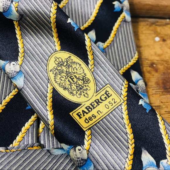 Faberge Blue Pattern Mens Tie